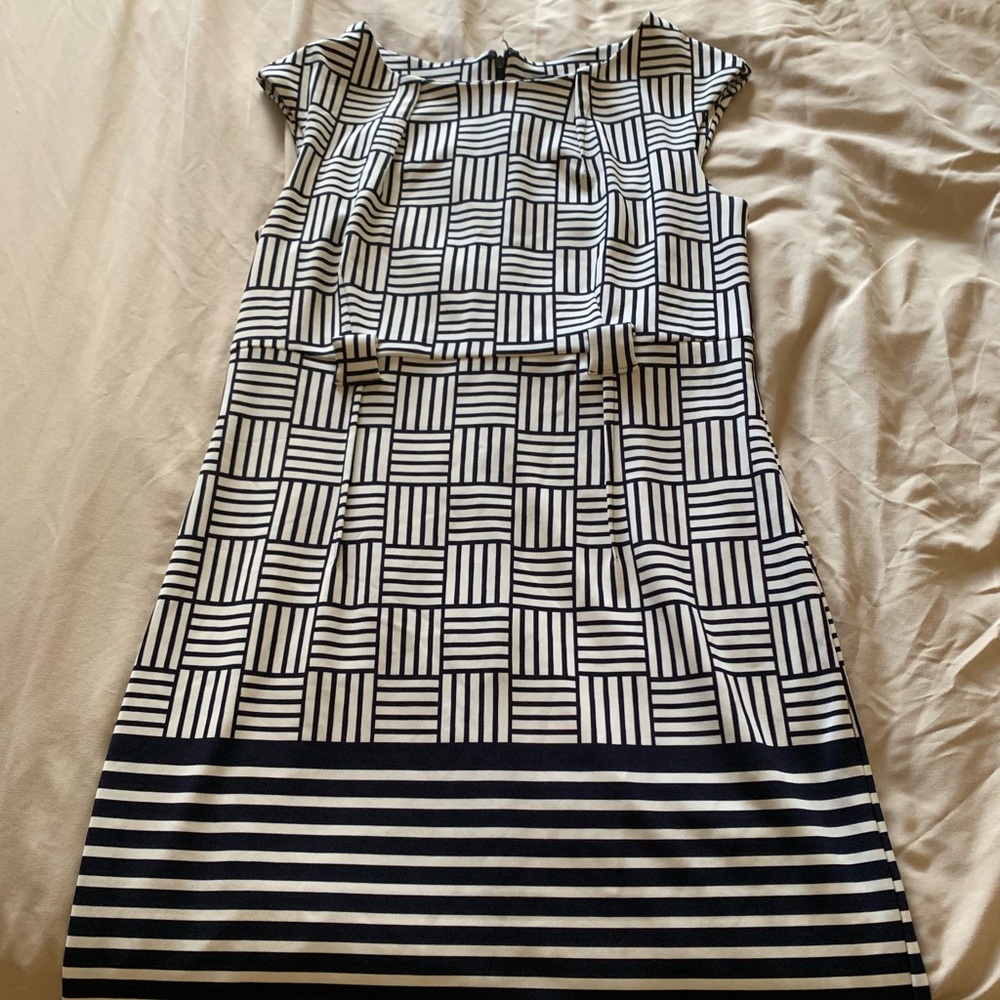 Navy and White Dress